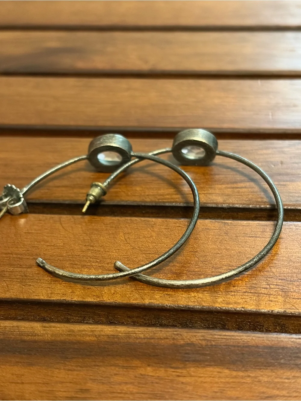 Sterling Silver Blue Crystal Cuff Earrings